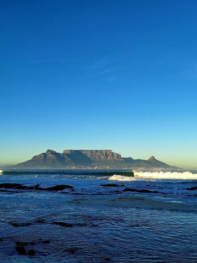 Table Mountain seen across the bay from Blouberg