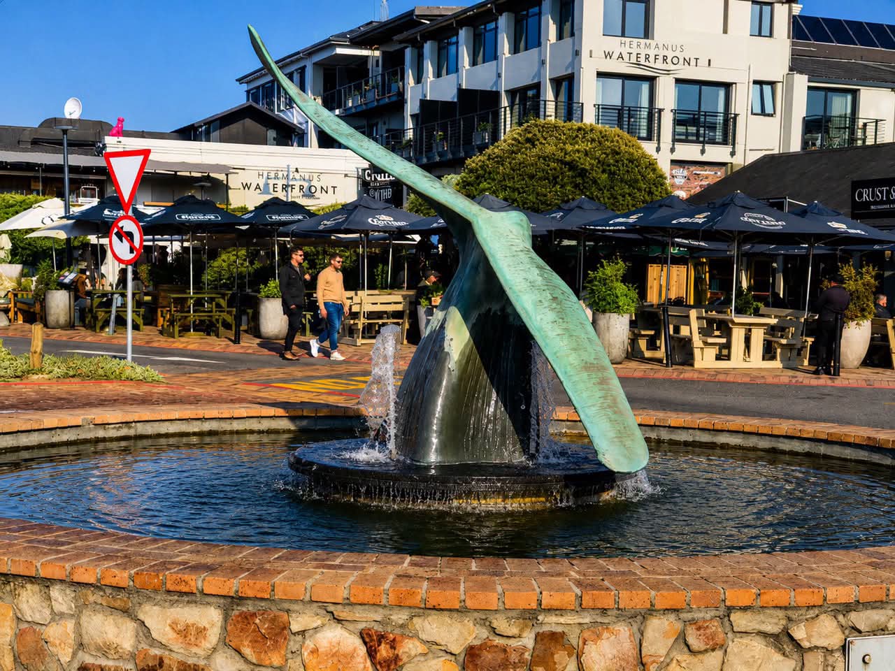 The Hermanus waterfront and Walker Bay
